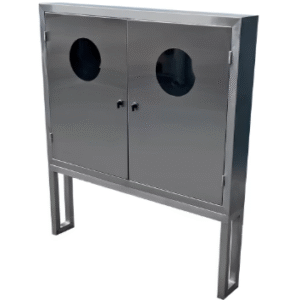 Caixa Hidrante Porta Dupla em Inox Sobrepor com Pés